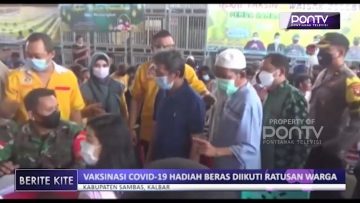 Vaksinasi Covid-19 Hadiah Beras Diikuti Ratusan Warga